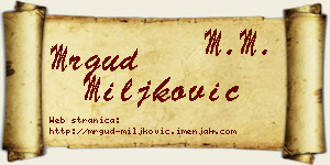 Mrgud Miljković vizit kartica